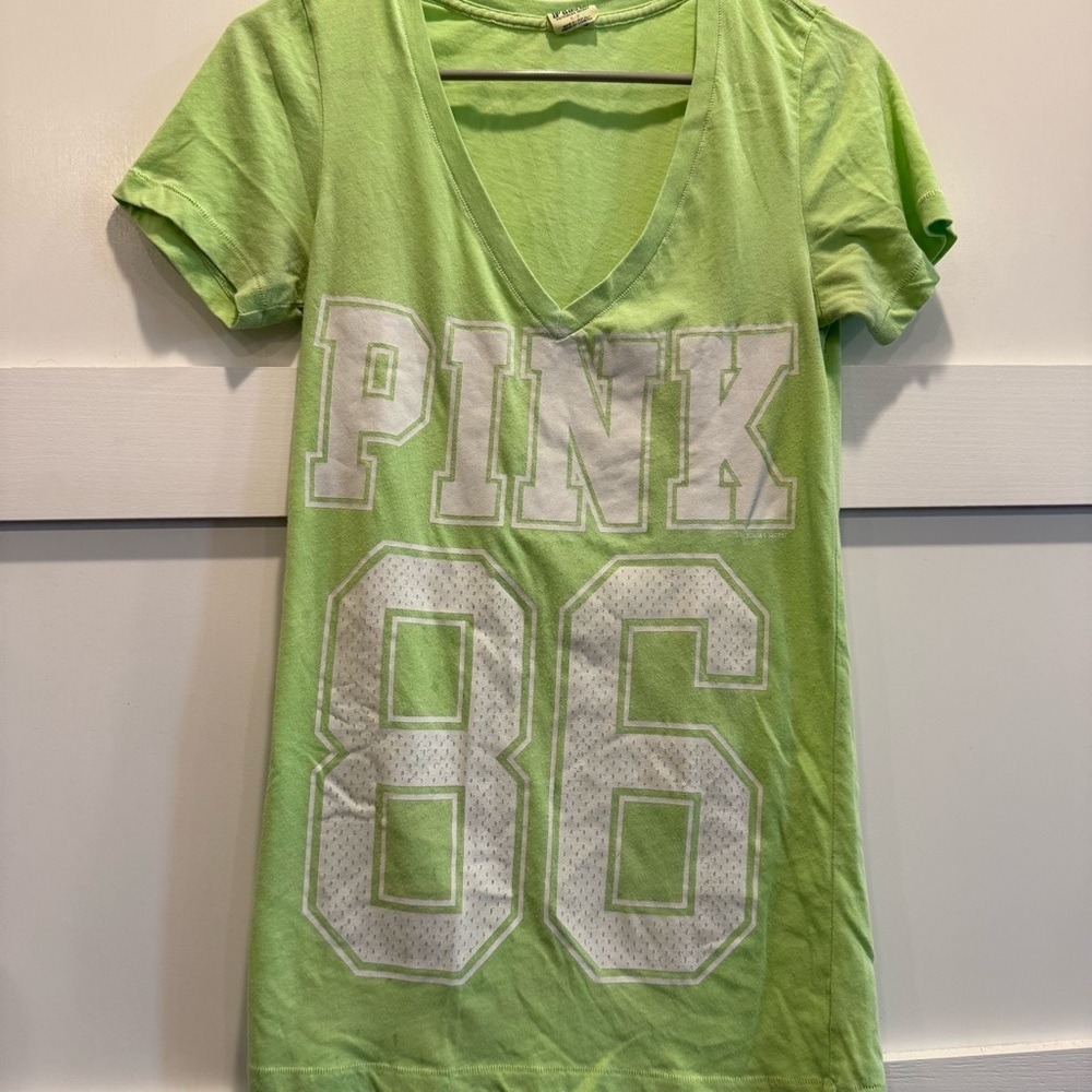 Victoria's Secret PINK Light Green Tee - Picture 2 of 6